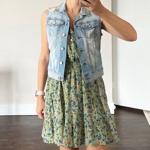 Jessica Simpson distressed jean Vest